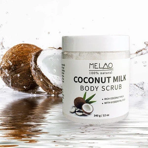 Natural Skin Care Whitening brightening body scrub coconut milk body scrub 340g