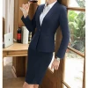 navy blue formal style women suits office lady career dresses