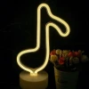 Neon Signs Music Note Decorative Lights LED Warm White Neon Lights with Base USB Battery Operated
