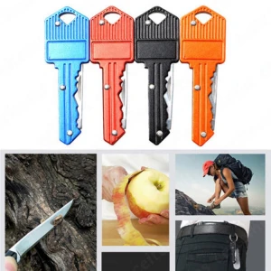 New Arrival Metal Key Shaped Outdoor Keyring Fold Opener Pocket Multi Tool Keychain Knife
