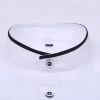 New Arrival Shirt MenS Casual Color Long Sleeve  Stand Collar Plus Size  Business Casual MenS Black And White Shirt