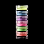 New arrival stackable tower packing 6 colors loose pigment nail powder set nail art gel pigments for nail polish