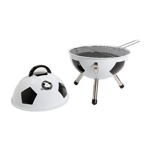 New Arrivals Mini household portable coloful football shape indoor bbq charcoal grill for outdoor travel