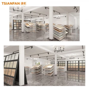 New Design Reclining Metal Ceramic Tiles Panel Tile Rack Stand Showroom Quartz Marble Mosaic Display