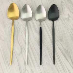 New design stainless steel 18/10 flatware,gold spoon,black spoon set