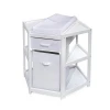 New Design Wooden Corner Baby Changing Table with Hamper and Basket