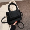 New fashion winter pu leather plush handbag suede bag ladies shoulder fall purse fur bags women