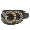New model fashion custom design double chain ring buckle ladies waist belt for women