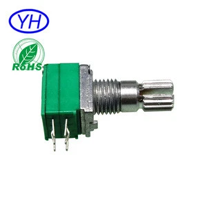 New product Customized 9mm carbon film 6 pins dual gang rotary a20k b203 pcb mount potentiometer