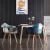 Import New Style Free Sample Modern Dining Room Furniture Cloth Upholstery Fabric Dining Chair With Wood legs from China