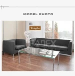 Newest design 3 seaters PU office reception sofa