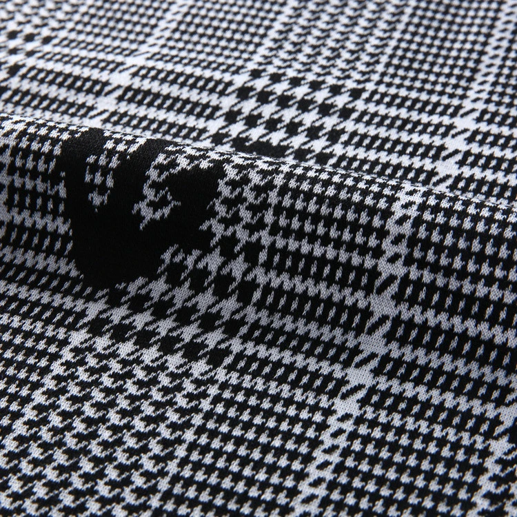 newest knit tweed wool houndstooth fabric for upholstery coat scarf