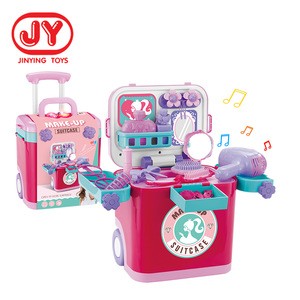 Newest Make Up Toy Set Beauty Play Toy Suitcase For Girls Pretend Play Dressing Table Toy With Light And Music
