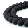 Nice Smooth Round Matte Black Onyx Gemstone Loose Beads wholesale