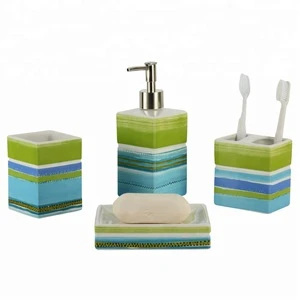 Novelty Full Decal Ceramic Bathroom Products with Set of 4 piece