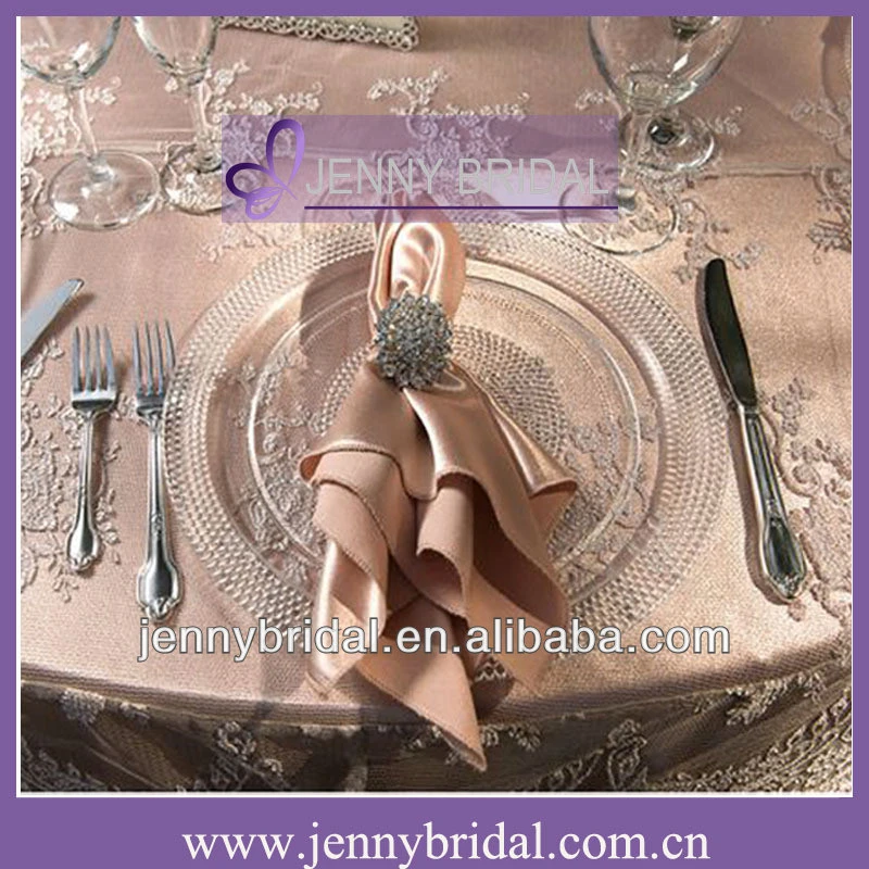 NP008C Blush champagne Stretch Satin table cloth and table napkin
