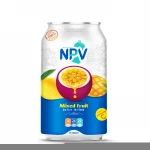 OEM Beverage Manufacturer From Vietnam Free Design 330ml Alu Can Natural Mix Fruit Juice Drink NPV Brand