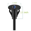 oem car dash flush panel mount USB 3.0 A male to A female extension cable with round panel mount