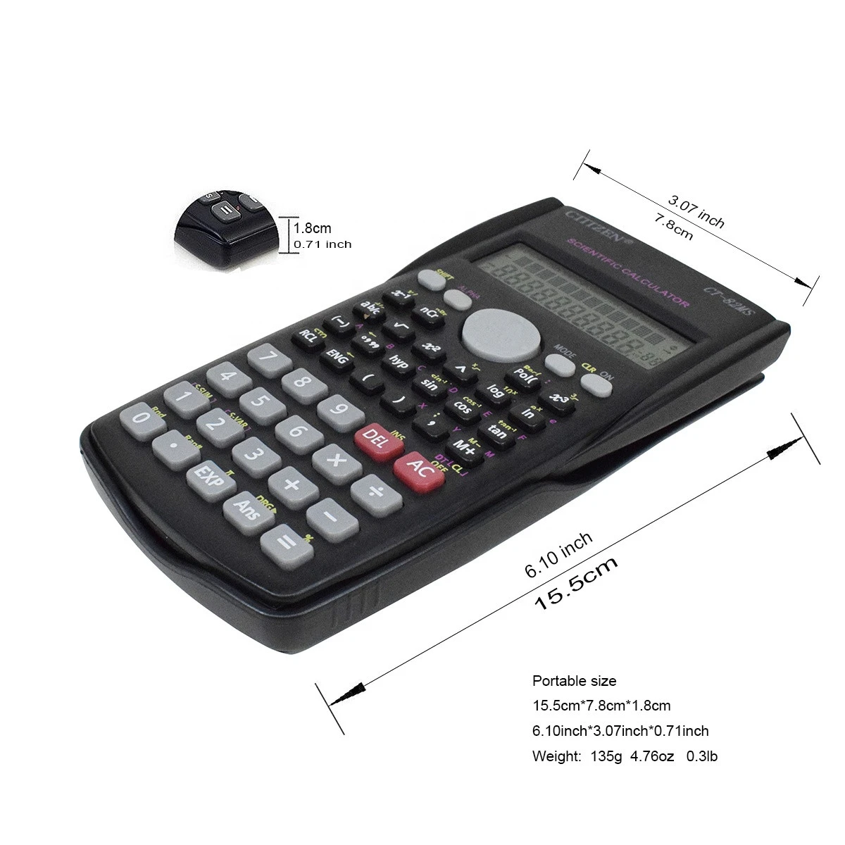 OEM Customized Cheap Standard Scientific Calculator for Professional USE with Protective Slide Cover