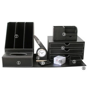 Office School Leather Supplies Desk Accessories Stationery Set