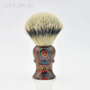 OUMO-New own design wooden handle super badger hair shaving brush and stand set - highest quality badger hair