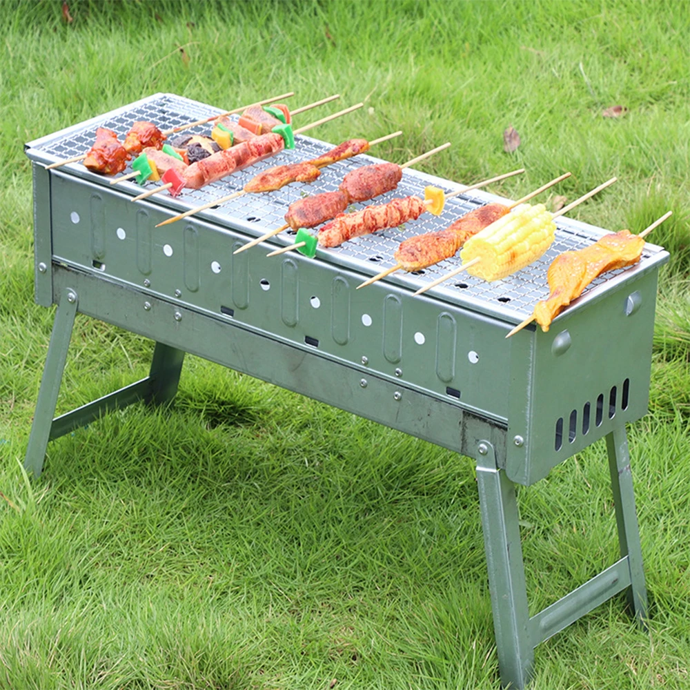 Outdoor and domestic stainless steel barbecue grill middle folding portable barbecue oven charcoal oven BBQ grill