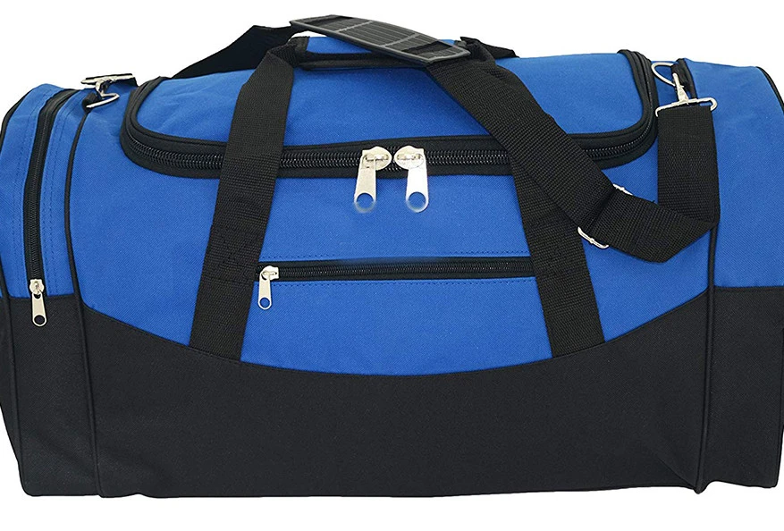 Outdoor bag waterproof black blue polyester men duffel travel bag