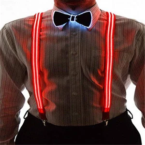 outdoor sport safety luminous led suspenders waterproof light up colored led suspenders