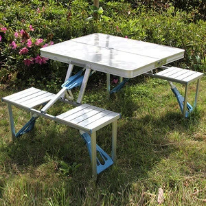 Outdoor Table and Outdoor Furniture General Use Aluminum folding table/folding picnic table with chairs