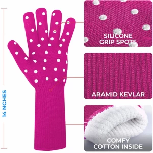 Oven Gloves Oven Mitts Heat Resistant to 5001 Pair Heat Resistant Gloves with Extra Long Sleeves to Protect Forearms