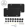 Pack of 2 Rust Proof Rattle Proof Weather Proof USA Standard Silicone License Plate Frame with Stainless Steel Screws