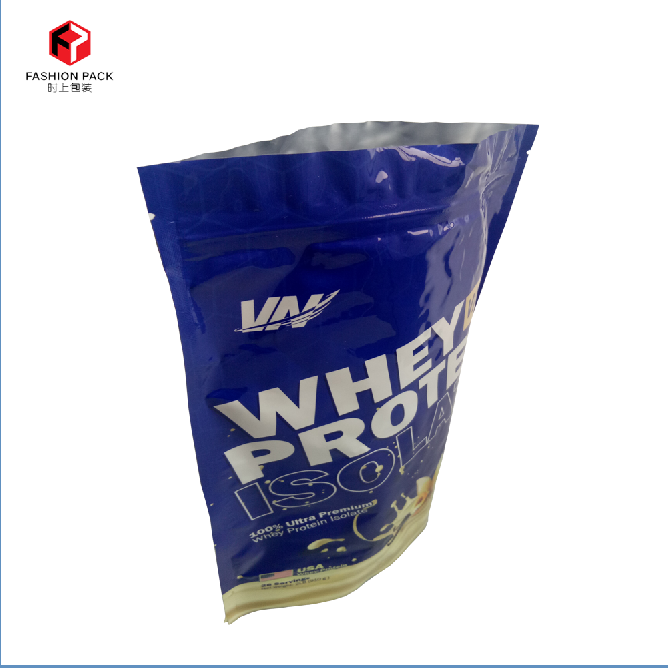 Buy Stand Up Pouch Whey Protein Plastic Bags Custom Logo Aluminum Foil