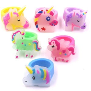 Pafu Kids Unicorn Birthday Party Favors Gifts Unicorn Silicone Rubber Toy Light Up LED Rings