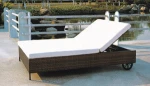PE rattan beach sun lounger poolside furniture chaise lounge