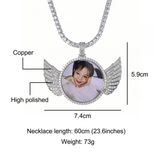 Personalized Custom Hip hop Jewelry  18K Gold Silver Cubic Zircon Photo Medallions Pendant  Necklace  for Women men