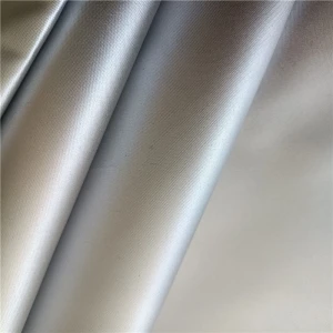 Polyester black-out shade cloth silvery silver coated blind blackout fabric