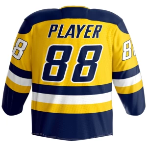 100% polyester custom mens stitched and embroidered hockey jersey made in china
