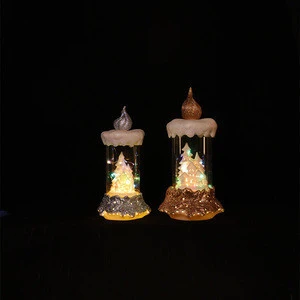 porcelain candle holder  design glass cover Xmas tree  transparent  night light Christmas decoration