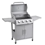 Portable 4 Burner Gas Griller Machine Commercial Smokeless Oven Barbecue Stove Gas Bbq Grill With Side Burner toaster ovens