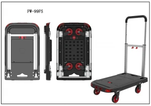 Portable Folding Heavy Duty Cart Plastic Folding Platform Truck Warehouse Trolley Hand Carts