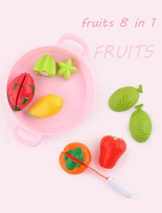 Pretend Play Preschool Kitchen Toys Set Simulated Vegetable and Fruit Cake Funny Cutting