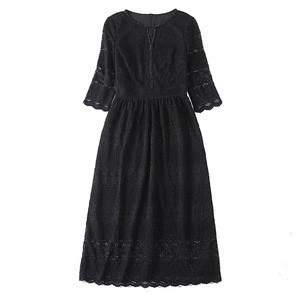 Pretty Steps Spring, summer, the latest fashion in Europe round collar lace 7 minutes of sleeve cocktail dresses