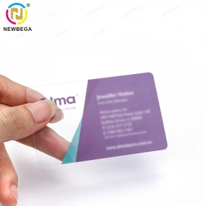 Printable PVC Plastic Clear Transparent Card with Customized Logo