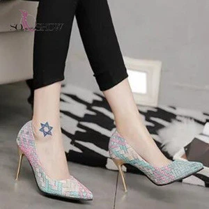 Printed Toe Woven Pattern Stilettos Pumps Shoes Sexy Women China High Heels
