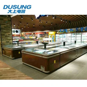 Professional durable island chest freezer display for ice cream