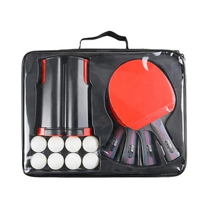 Professional table tennis racket + retractable net frame, 4-racket 8-Ball table tennis racket set