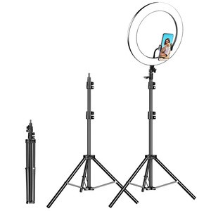 Proffessionsl Magic Big Size 2 Battrys 12 Inch Photograph Clip Comtripe Selfie Live Ring Light For Celular With Wheels