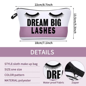Promo eco fashion white packaging zip top custom travel makeup beauty bag cosmetic case bag