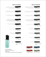 Promotional Household Eco-Friendly Stainless Steel Blade And PP Handle Kitchen Knife Set With Pp Stand