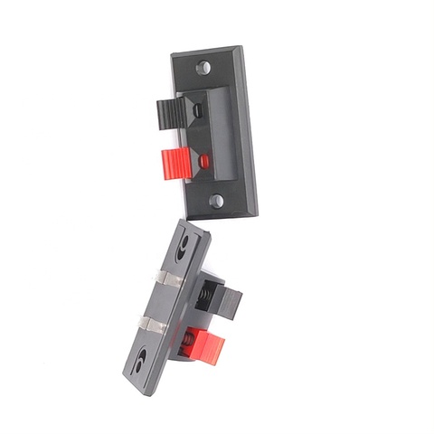 2 Row 4 Way Spring Speaker Terminal Clip Push Release Connector Audio Cable Terminals Strip